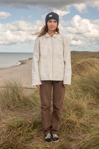 White flowers upcycled jacket