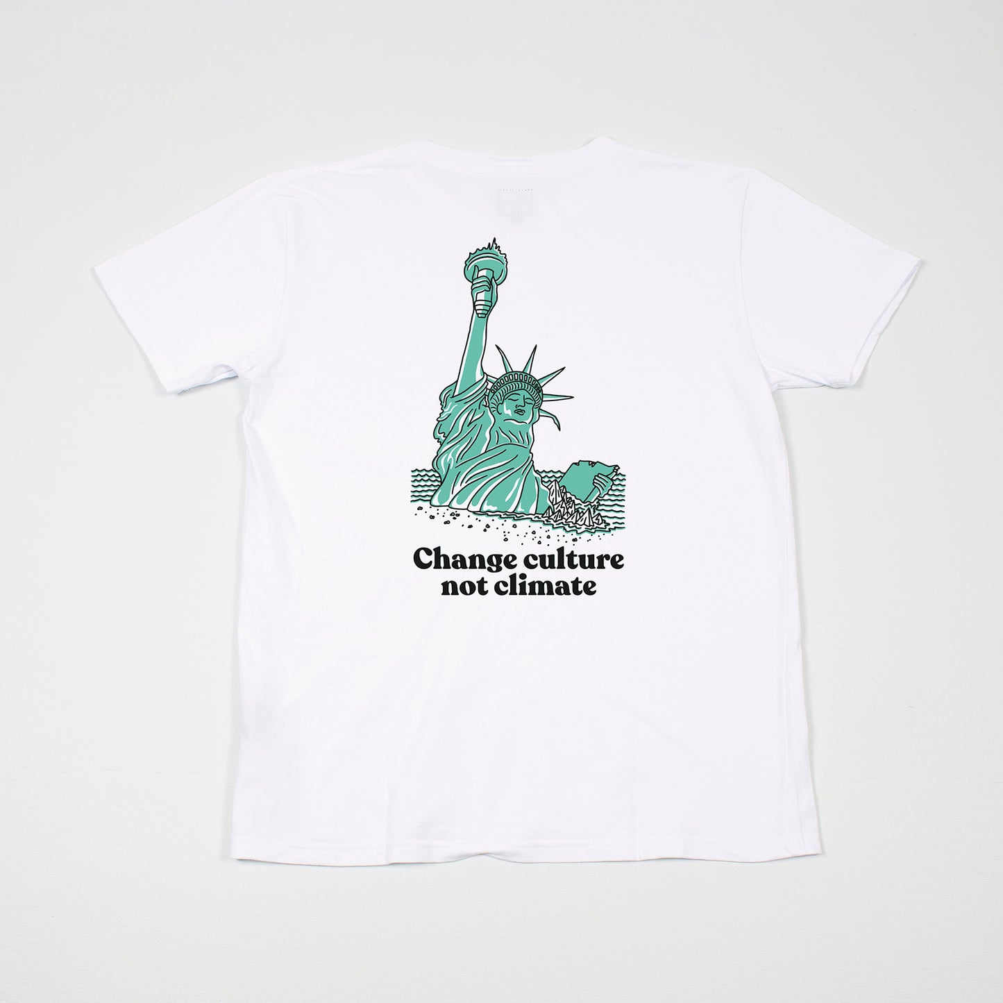 Change culture not climate white tee