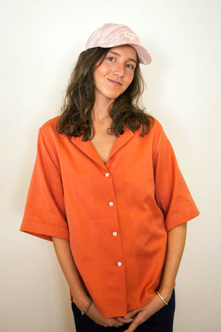 Burned orange upcycled shirt