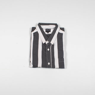Black and white stripes upcycled shirt