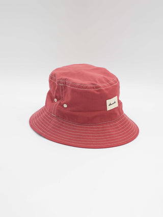 Retro red upcycled bucket hat