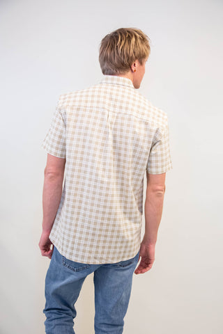 Brown checkered upcycled shirt