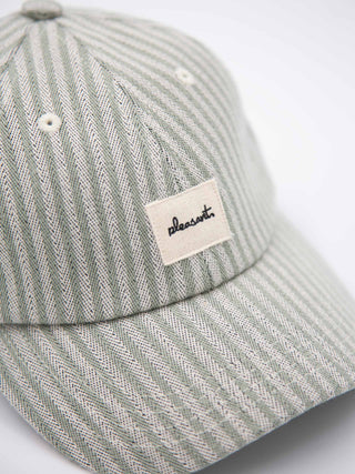 Green striped upcycled cap