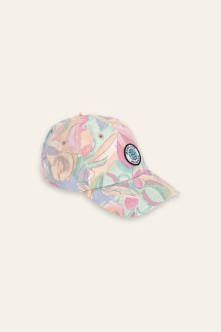 Pastel garden upcycled cap