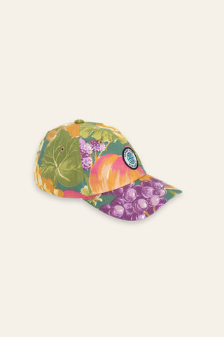 Strawberry and grapes upcycled cap