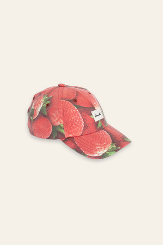 Strawberry upcycled cap