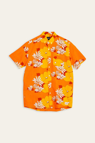 Orange 70s vacation upcycled shirt