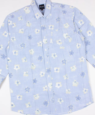 Blue flower upcyced shirt