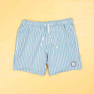 Blue stripes swim shorts
