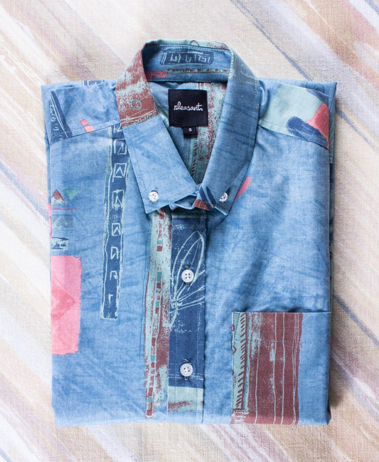 My blue retro upcycled shirt
