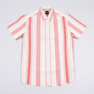 Dive in red striped upcycled shirt
