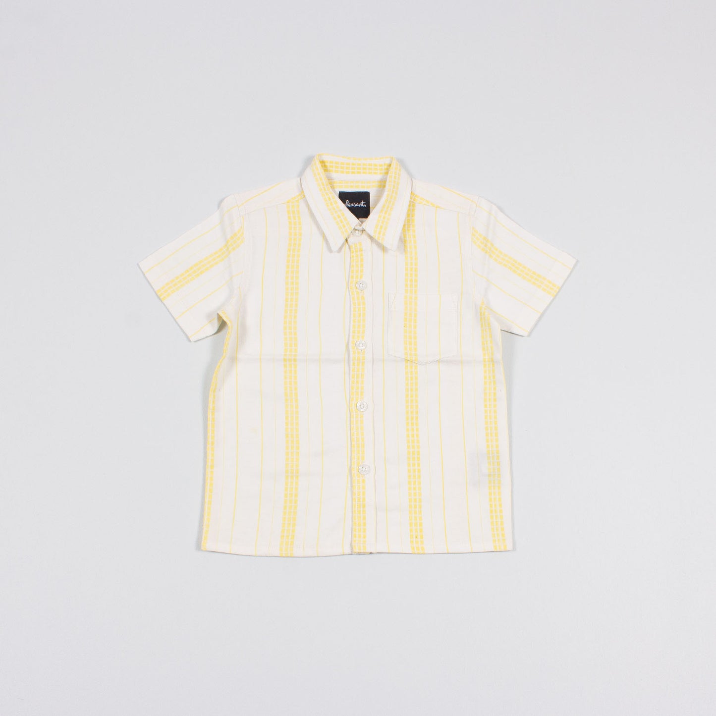 Yellow sun striped upcycled baby shirt