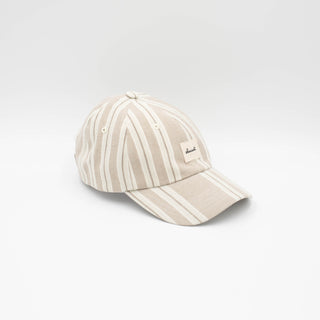 Beige stripes upcycled cap