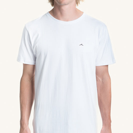Wave embro white tee