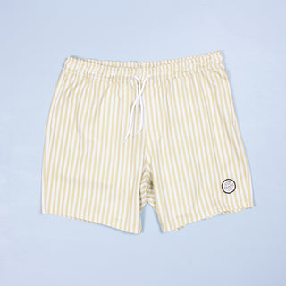 Yellow stripes swim shorts