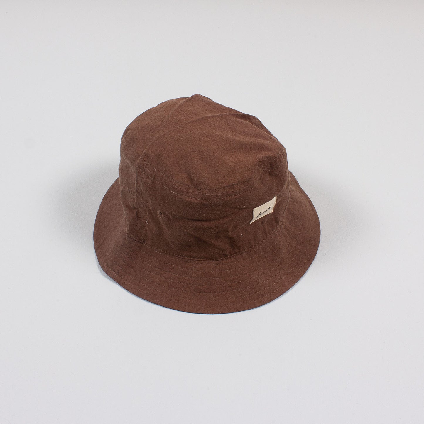 Brown upcycled bucket hat