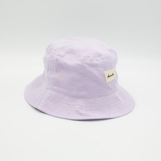 Purple pattern upcycled bucket hat