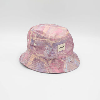 80s red shine upcycled bucket hat