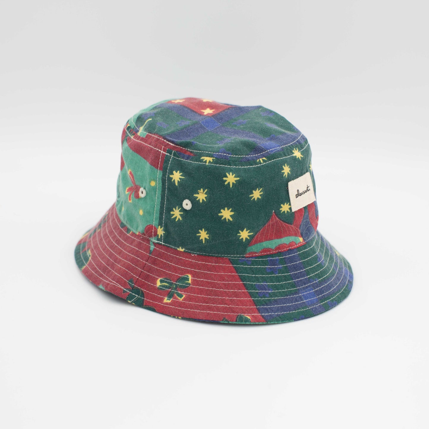Multicolor upcycled bucket hat