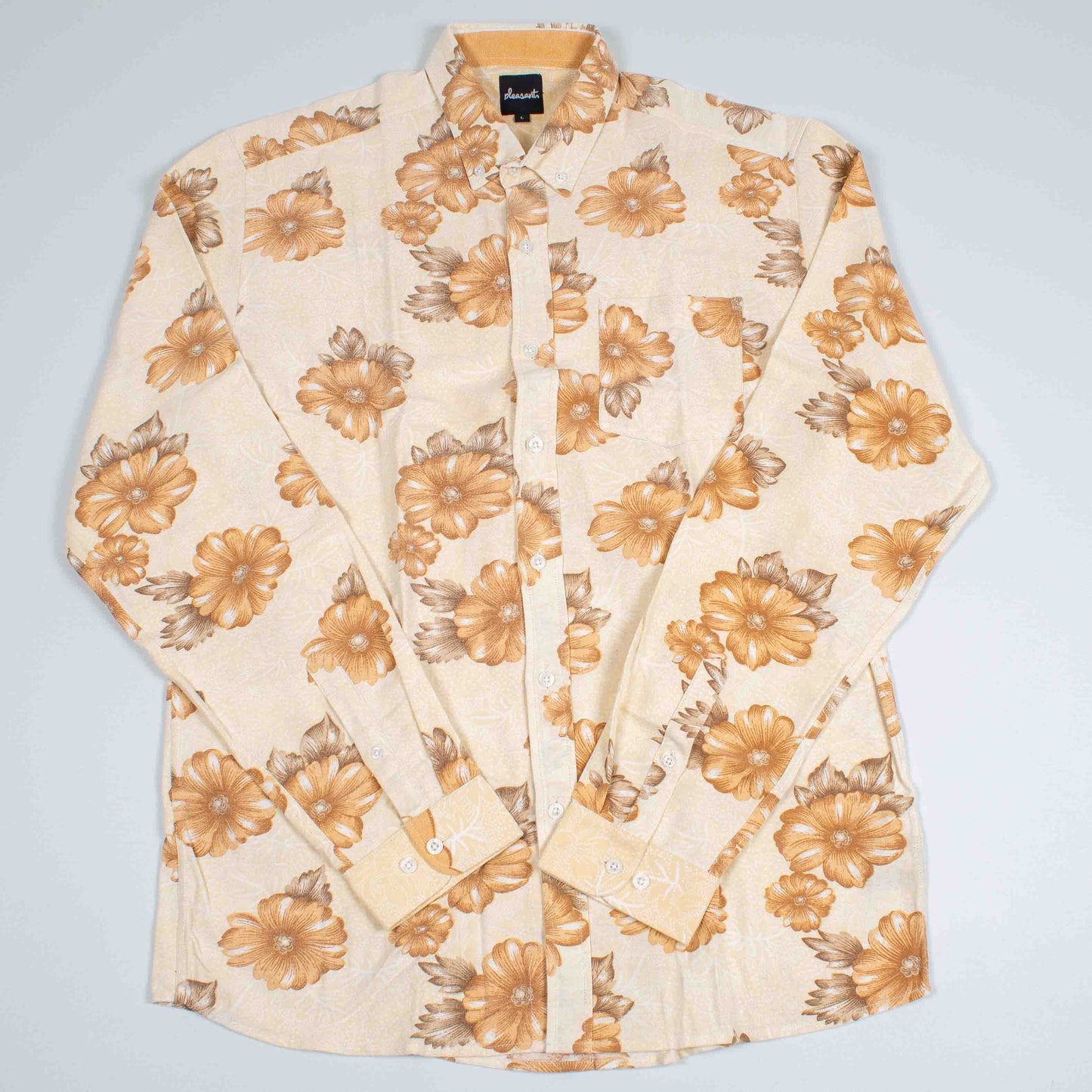 Brown flowers upcycled shirt