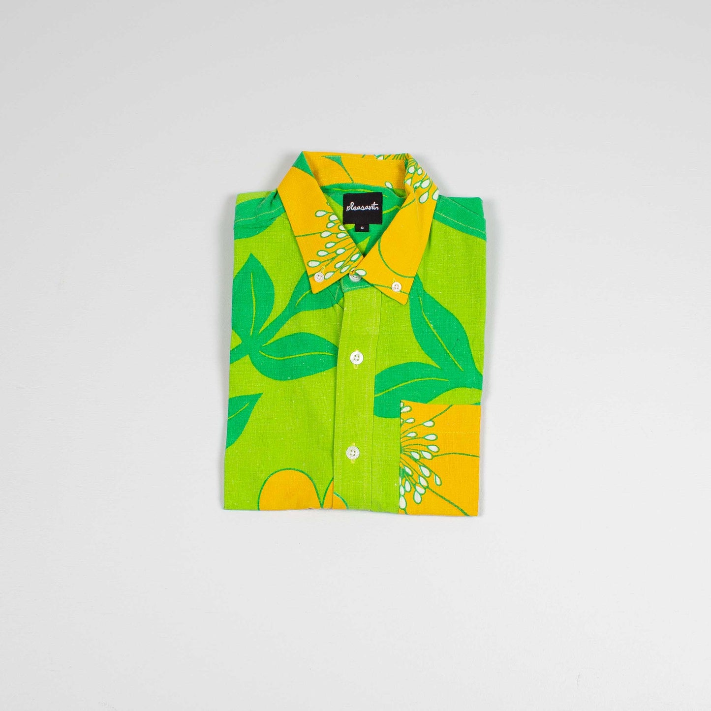 Leaves and flowers upcycled shirt