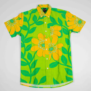 Leaves and flowers upcycled shirt