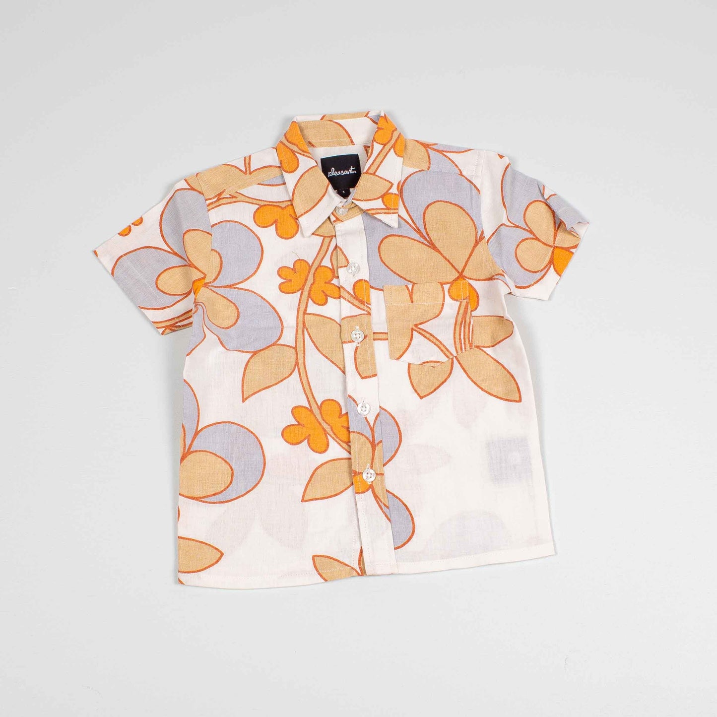 Flowers orange upcycled baby shirt