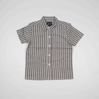 Grey Striped Upcycled Baby Shirt