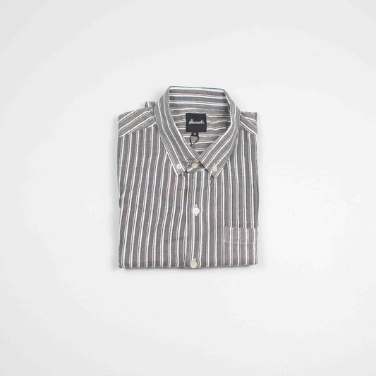 Grey Striped Upcycled Shirt