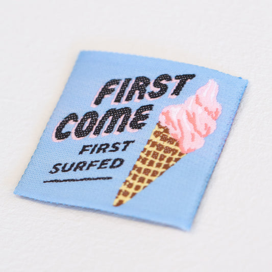 First come first surfed repair label