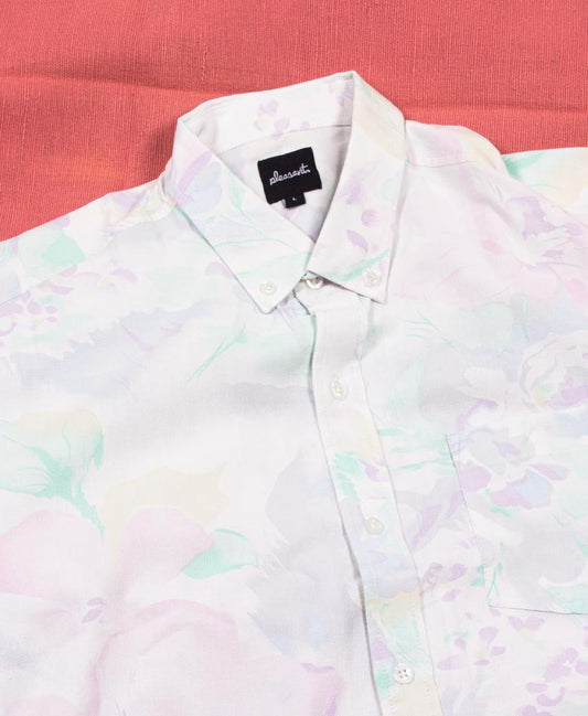 Fragile flowers upcycled shirt